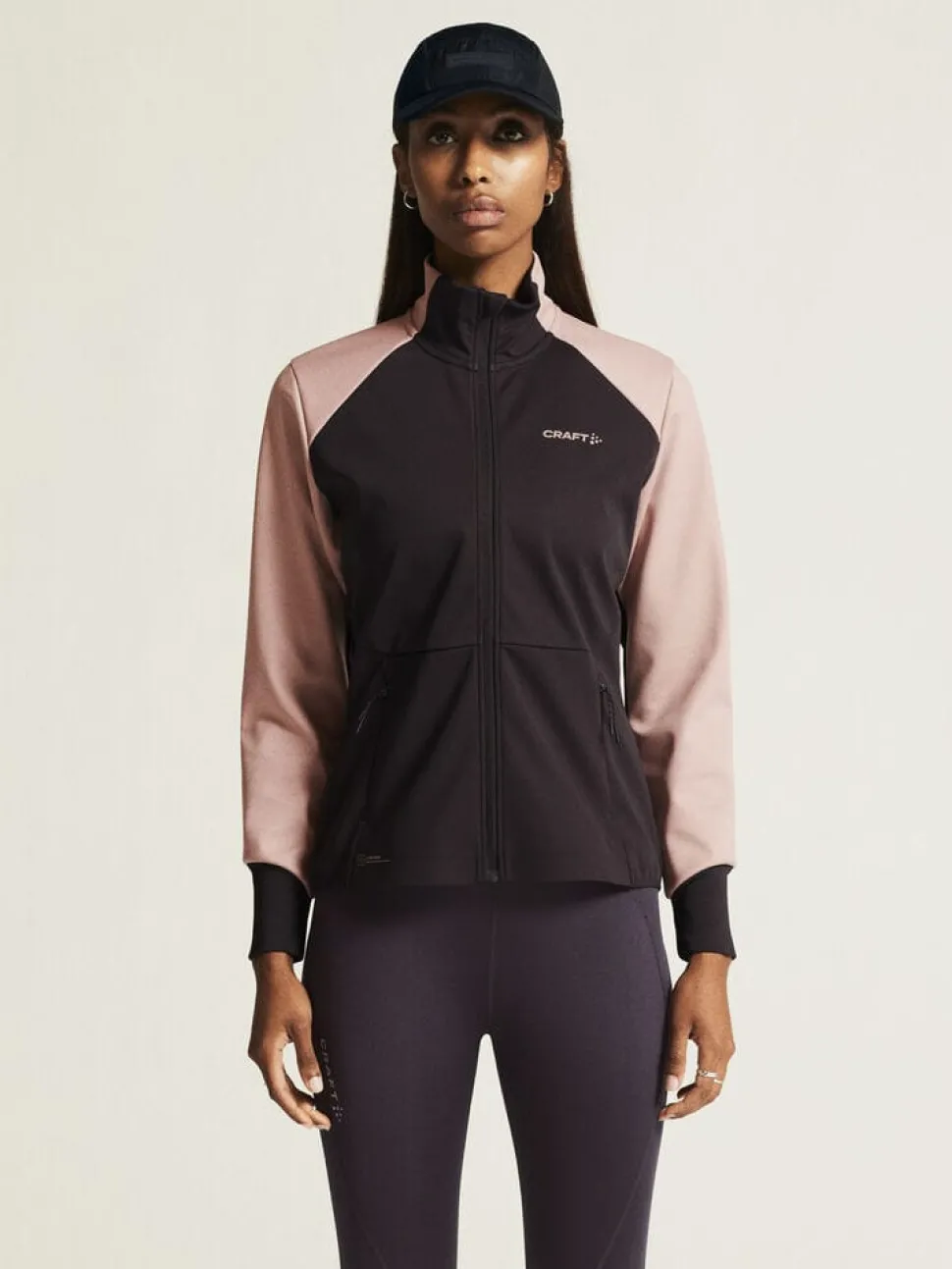 WOMENS CORE XC SKI TRAINING JACKET - DK PLUM/CHARM